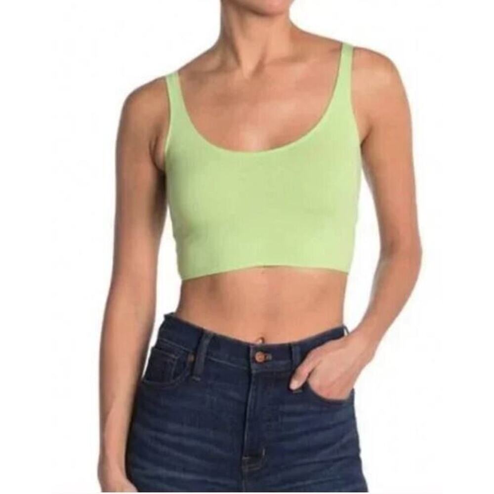 Topshop Women's Set of 2 Zig Zag Cami Crop‎ Top Lycra Size 2 Green/Turquoise